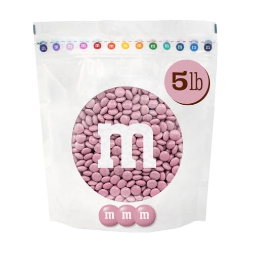 M&amp;M'S Pink Milk Chocolate Candy, 5 lb Bulk Resealable Bag