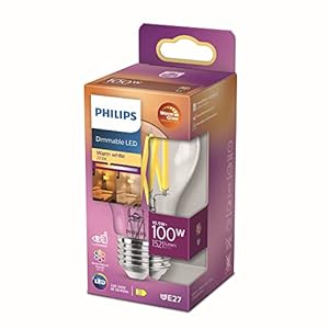 Ampoule LED Philips Standard E27 100W Blanc Chaud Éclairante