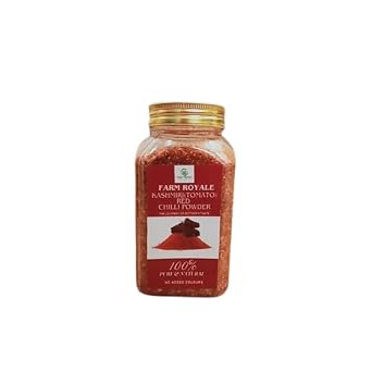 Farm Royale Kashmiri Tomato Red ChilliLal Mirch Powder-200gm||100% Pure and Natural||Shudh||Handpicked Material||Export quality