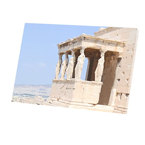 Toile imprimée Portique des Caryatides avec statues antiques grecques haut de gamme