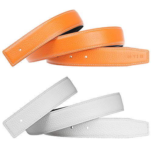 H Full Grain Cow Leather Belts Replacement Belt Strap Without Buckle 32Mm Wide Waist 38" 7 Pack #TOP2