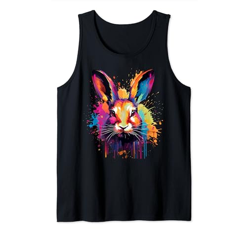 Colorido Splash Art Lindo Flandes Gigante Conejo Amante Camiseta ...