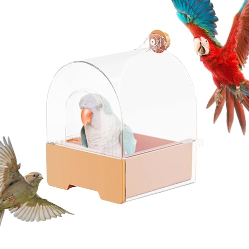 ケージ用インコフィーダー | ペットインゲージ給餌器 引き出しトレイ付き - 鳥動物用装飾ダイニングバス器具 庭園テラスベランダフェンスパティオに最適