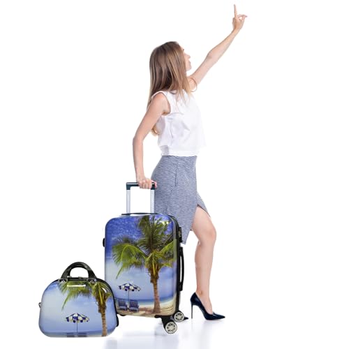 World Traveler Palm Tree Hardside 2-Piece Carry-On Spinner Luggage Set, One_Size4