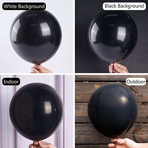 Image of PartyWoo Black Balloons, 51 pcs 12 Inch Matte Black Balloons, Black Balloons for Balloon Garland or Balloon Arch as Party Decorations, Birthday Decorations, Retirement Party Decorations, Black-Y18