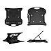 CARNATION Adjustable Laptop Stand for Desk with Phone Stand and Cable Clip - 7 Height Options - Swivel Base - Portable, Collapsible - Compatible with Mac, iPad, Tablets and Laptops up to 17” (Black)