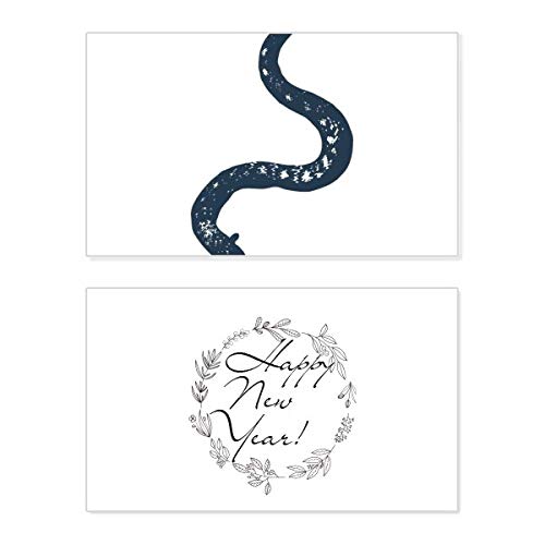Tarjeta conmemorativa de Año Nuevo: bendición y diseño de serpiente negra para fiestas