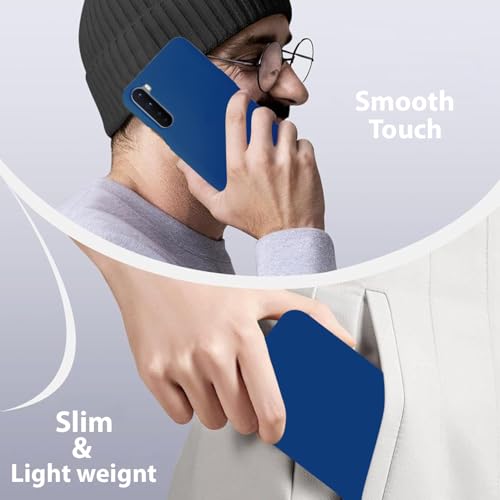 Image of LIRAMARK Liquid Silicone Soft Back Cover Case for OnePlus Nord (Midnight Blue)