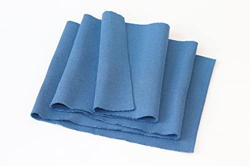 Image of TinaKim Ribbing Knit Fabric, for Waistbands Neckband Cuffs Material for Sewing (Strip of Gray Blue, 40x8in)
