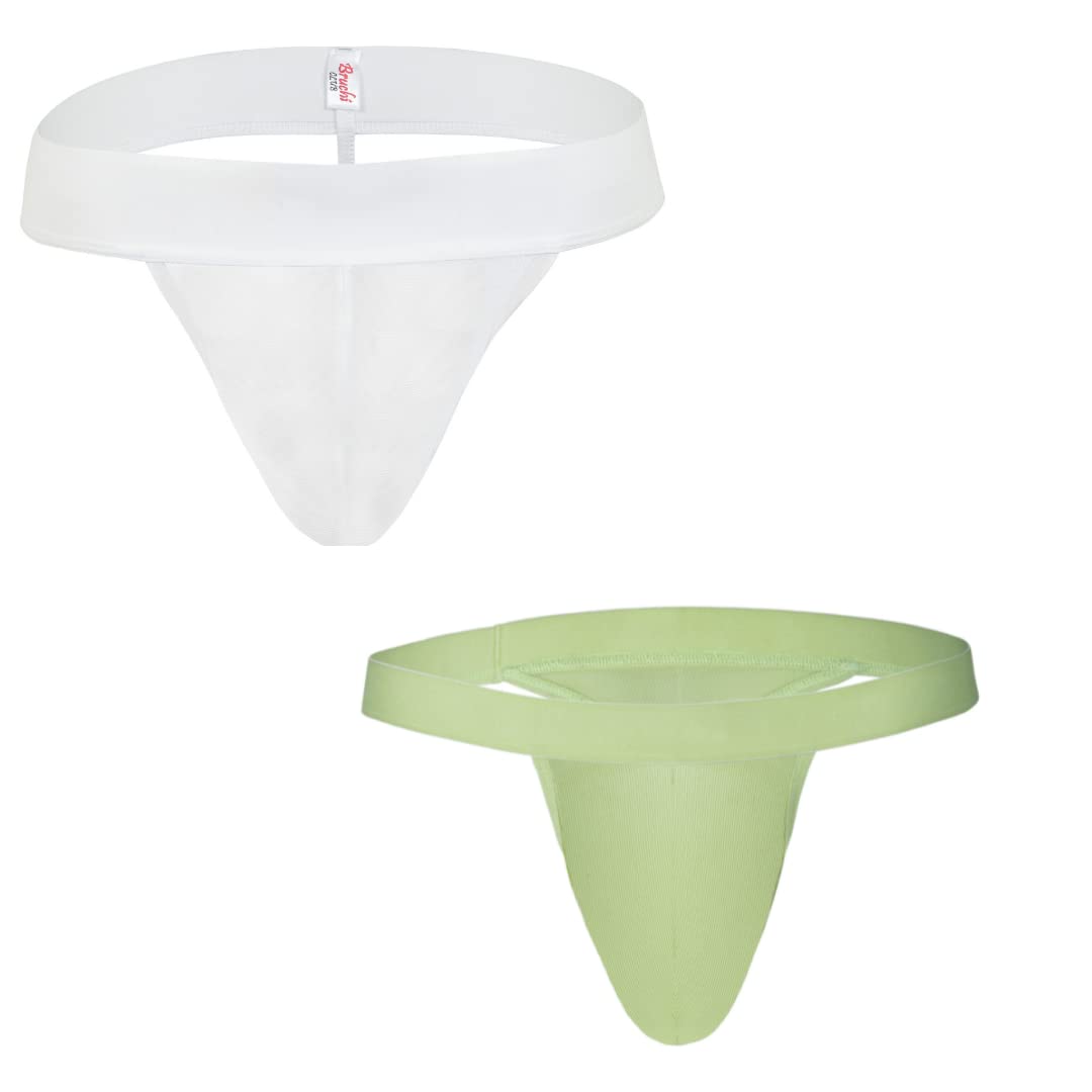 Men Side String Yellow and Green See Through Men's Thong (Size M) Pack of 2-picture-38