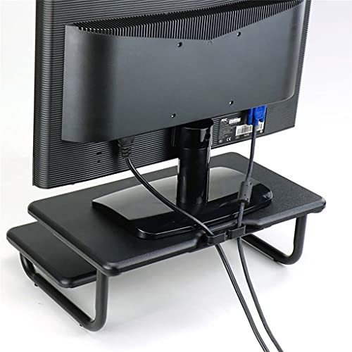 Support de moniteur d'ordinateur en bois premium et structure métallique stable - 4
