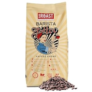 BLANK ROAST – Barista Tattoo Kaffee Kreme – 1000g – im Langzeit Trommel-Röstverfahren geröstet – Bohnen aus den besten Anbaugebieten – Premium Arabica – kräftig, schokoladig & nussig – säurearm
