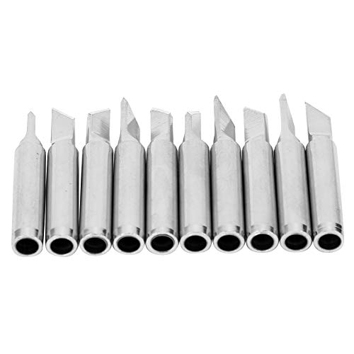 Respicefinem 10Pcs Brass Internal Heating Lead Soldering Iron Tips 900M T 15K Thin Fast Heating Long Service Life High Temperature Suitable For Large Tin Requiring Welding