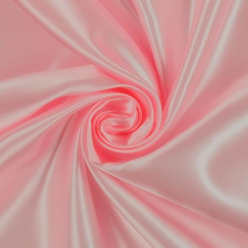Mondo Tessuti – Panneau satin doux couleur unie 100 x 150 cm (rose clair)