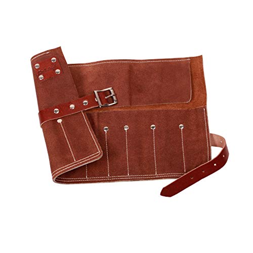 Dark Stag Professional Barber Leather Tool Storage Roll - For Hair Styling Scissors, Razors, Combs, Brushes and More