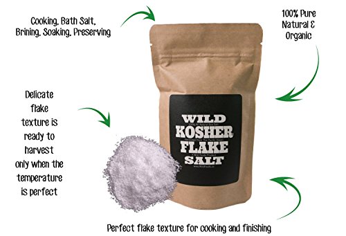 Kosher Flake Salt By Wild Foods, Unrefined Handcrafted Pacific Ocean Sea Salt For Cooking, Marinating, Brining, Finishing Healthy Recipes (8 Ounce) #TOP6