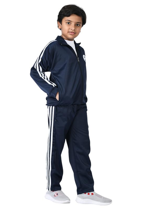 Youth Sports Tracksuit Set, Full-Zip Jacket and Track Pants, Athletic Training Wear, Available in Black and Navy-picture-30