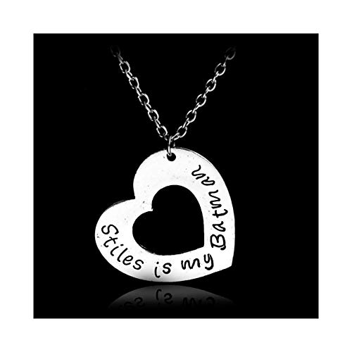 YUNGYE Pendant Collar del corazón Retro de la Mano Escritura de la...