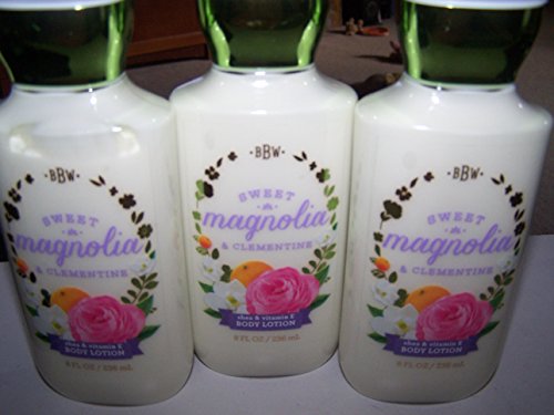 Lot of 3 Bath & Body Works Sweet Magnolia & Clementine Shea & Vitamin E Body Lotion 8 Fl Oz Each (Sweet Magnolia & Clementine)