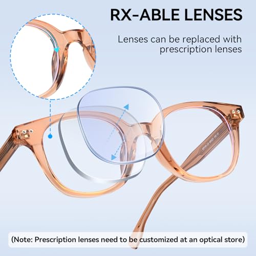 Image of Dollger Blue Light Blocking Glasses For Woman Men Thick Frame Square Computer BlueLight Glasses Clear Lens Non-Prescription