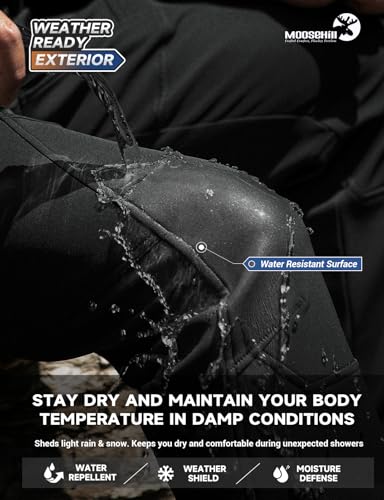 Moosehill Men's-Fleece-Lined-Cargo-Hiking-Pants Water-Repellent-Softshell-Snow-Ski-Pants for Winter Outdoor with 5 Pockets - Image 6