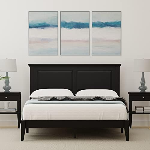 MIDWEST FARMHOUSE Rustic Farmhouse Platform Bed w Headboard