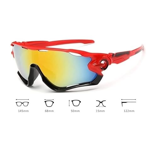 Óculos De Sol Bike Ciclismo Esportivo Proteção Uv Espelhado (Vermelho)
