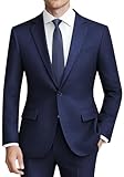 MAGE MALE Mens 2 Piece Suit Slim Fit Solid Wedding Prom Tuxedo Suit with One Button Notch Lapel Blazer and Pants Navy Blue