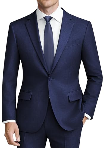 QUELDRA Costume Homme 2 Pièces Slim Fit Revers Cranté Un Bouton Mariage Smoking Formel Business...