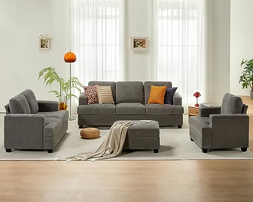image for VanAcc 89 Inch Sofa, Comfy Sofa with Extra Deep Seats, Modern 3 Seater