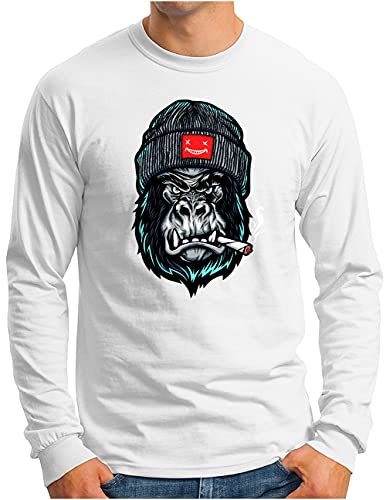 T-shirt manches longues homme OM3 coupe confortable du S au 4XL imprimé gorille