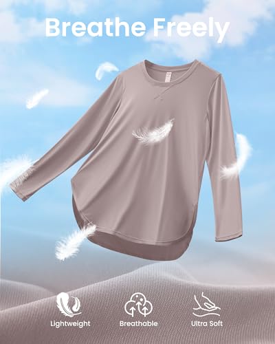 Image of G4Free Lightbreeze Womens UPF 50+ Long Sleeve Workout Tops Quick Dry UV Sun Shirt Running Gym Hiking Yoga Casual Lightweight