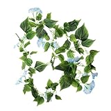 Genérico Gloria De Mañana De Vid Artificial Amarilla Falso Vides Falsas Decoración De Guirnaldas Floral Flores Rosas Artificiales para Decorar Hortensia Ramo Sky-Blue Teng Es De Plástico