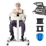 Patient Lift Transfer Chair Wheelchair Lightweight Rolling Shower Chair with Seat Cushions and Potty