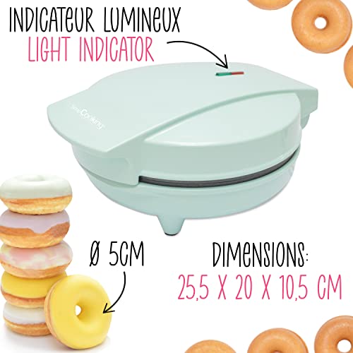 Machine à petits donuts Scrap Cooking 3887 verte avec plaque anti-adhérente pour mini beignets