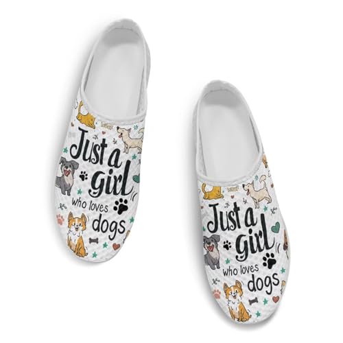 Dog Print Womens Mules Slip on Sneaker Round Toe Classic Garden Clogs Low Top Loafers Tennis Shoes2