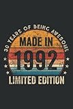 made in 1992 30 birthday gifts 30 year old vintage funny: dog journal - 6 x 9, 100 pages: wide ruled paper notebook journal | pretty wide blank ... for home school college for writing notes.