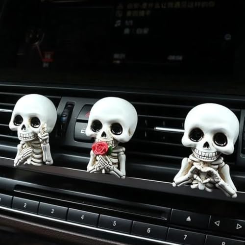 Statues mignonnes en résine de crâne pour décoration intérieure automobile