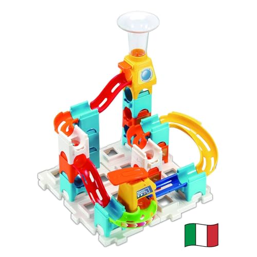 VTech Marble Rush - Discovery Set, Pista per Biglie con 30 Pezzi, 3 MarbleBiglie Incluse, Lanciatore e Area di Lancio,...