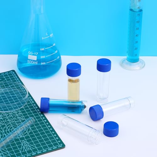 Hemobllo Probenbecher mit Schraubdeckel Proben Behälter ohne Etikett Labor Medizinische Verwendung 25-30ml 10 Stück