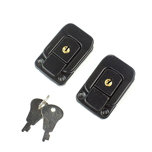 2x Square shape Drawbolt Closure Latch for Guitar Case with Lock,Black 47mm