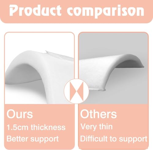 MeteoraPrime 4 Paar Schulterpolster 1,5 cm – atmungsaktiver Schaumstoff für Frauen, Low-Schulterblazer, Nähzubehör (Weiß und Haut)