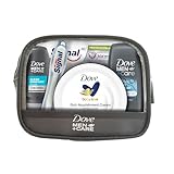 Dove Men +Care Neceser Mini de Viaje para Hombre, Gel Ducha 50 ml, Desodorante Roll On 50 ml, Crema 75 ml, Pasta de Dientes Signal White Now y Cepillo de Dientes Signal