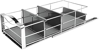 simplehuman KT1118 22.8cm Pull-Out Kitchen Cupboard Cabinet Organiser, Heavy Duty Sliding Shelf Storage, Holds up to 9kg, Easy to Install, Grey Plastic with Heavy-Gauge Steel Frame