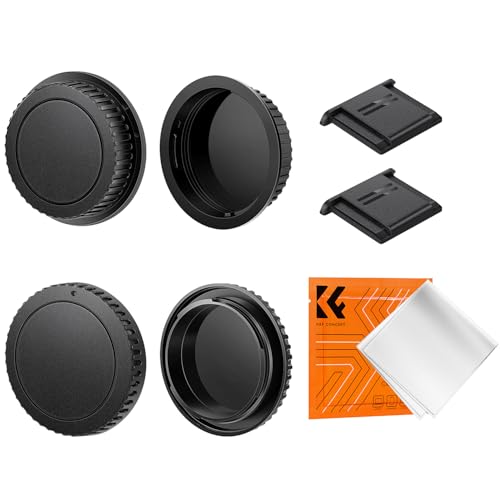 K&F Concept Body Cap + Rear Lens Cap for Canon DSLR Camera with EF EF-S Lens, Compatible with Canon EOS 90D 80D 70D 60D 5D Mark III IV 6D 7D T7 T6 T5 T8i T7i