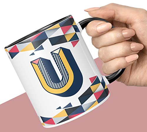 Image of NH10 DESIGNS 3D Colorful Alphabet Letter U Printed Coffee Mug for Girls Boys Friends Love Kids Best Gift for Birthday Anniversary Initial Letter U (Ceramic Tea Coffee Mug-350ml) - ABV3TM2 63