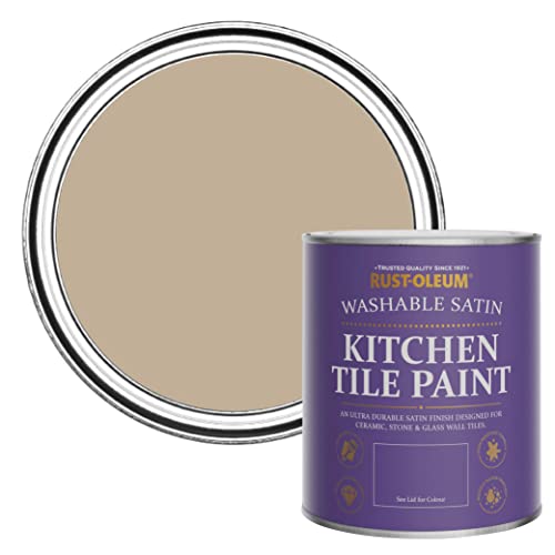 Rust-Oleum Brown water resistant Kitchen Tile Paint in Satin Finish - Salted Caramel 750ml