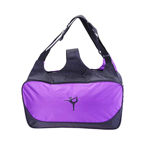 Garneck Yoga Nylon Large Yoga Mat Tote Sling Multi Purpose Shoulder Bag Gym Bag with Yoga Mat Holder for Traveling Shopping Yoga(Purple)