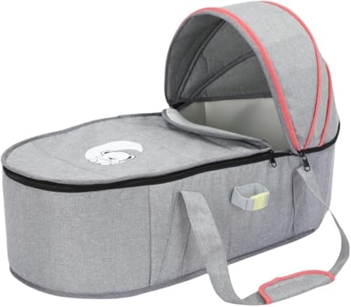 Xiraivke 便利な携帯型折りたたみ式ベビーベッド、屋内外用に適した多機能ベビー用寝具、赤ちゃんの旅行に最適な開けると安心の新生児用ベビーバスケット、折りたたみ式で持ち運び簡単