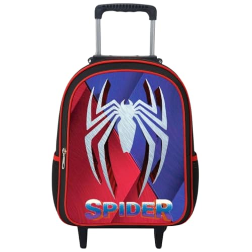 Mochila Rodinha Masculina Escolar Infantil Menino Reforçada Aranha 5 Grande Juvenil Bolsa Passeio Viagem Criança Impermeavel